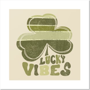 Lucky Vibes St Patrick's Day Shamrock Posters and Art